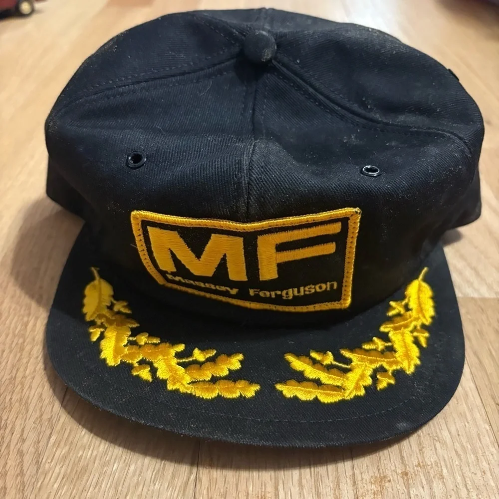 Vintage Massey Ferguson Tractor Patch Black Snapback Hat K Product USA Mesh Cap